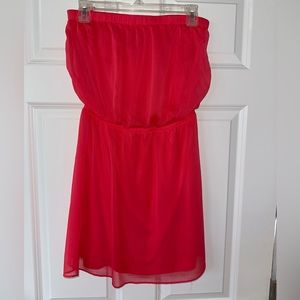 Coral tube top dress